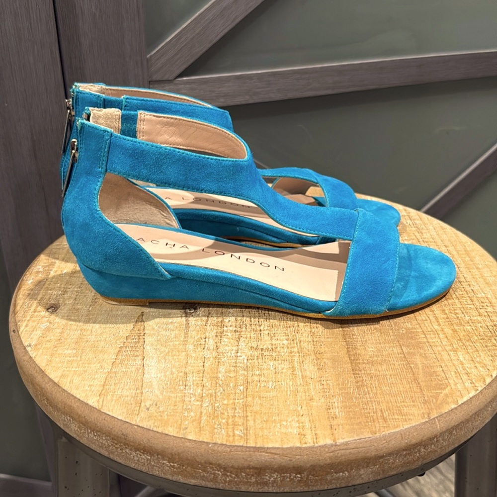Sacha London dress shoes open toe zip back